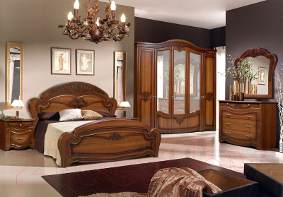 Двуспальная кровать ФорестДекоГрупп Луиза 160x200 (орех)