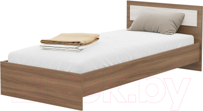 Односпальная кровать Стендмебель Гармония КР-603 90 (ясень шимо светлый/ясень шимо темный) - фото