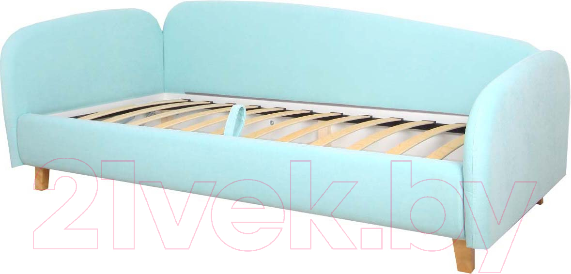 Кровать-тахта DiArt Альба 0.9 левая (велюр Teddy 335) - фото