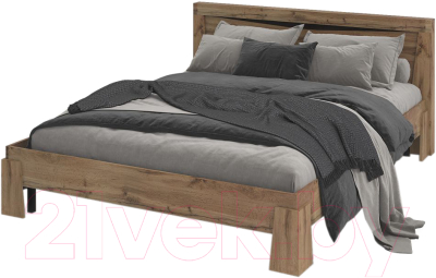 Двуспальная кровать Стендмебель Паола КР-701 (венге/дуб крафт золотой) - фото