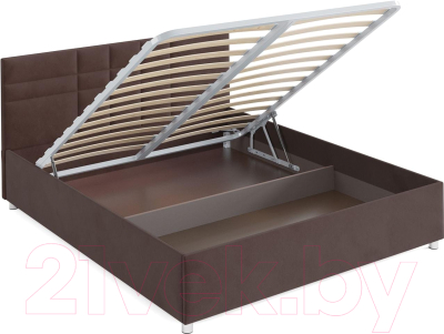 Двуспальная кровать Mebel-Ars Нью-Йорк 160 (велюр молочный шоколад/НВ-178/13)