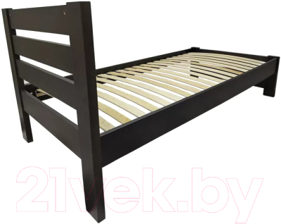 Односпальная кровать БАМА Массив Палермо 90x200 ольха (черный)