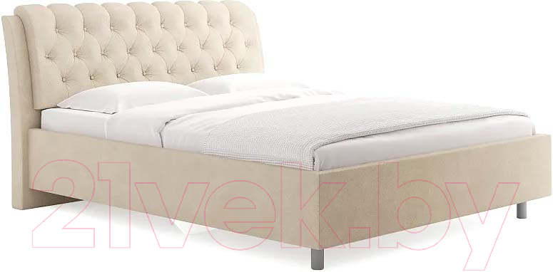 Каркас кровати Сонум Olivia 200x200 (замша кремовый) - фото