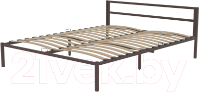 Двуспальная кровать Князев Мебель Берта БА.160.200.К (коричневый муар) - фото