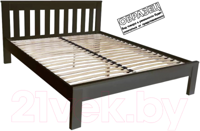 Полуторная кровать БАМА Массив Флоренция 120x200 ольха (венге) - фото
