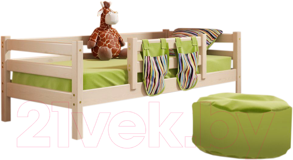 Кровать-тахта Мебельград Соня вариант 4 (массив сосны прозрачный лак) - фото