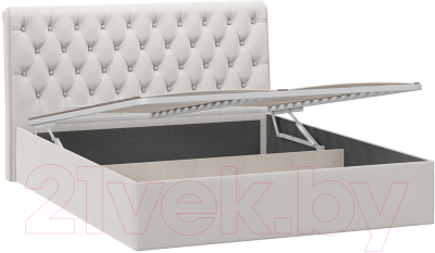 Двуспальная кровать ТриЯ Скарлет универсальная тип 1 с ПМ 160x200 (велюр бежевый)