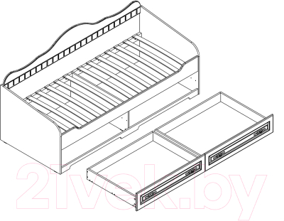 Кровать-тахта Мебельград Прованс с ящиками (бодега белая/патина премиум)