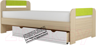 Односпальная кровать Аквилон Стиль №900.3 (туя светлая/лайм) - фото