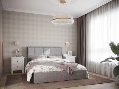 Каркас кровати НК Мебель Madison 140x200 / 72306323 (рогожка серый)