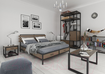 Двуспальная кровать Millwood Neo Loft КМ-1.6 Л