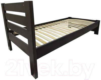 Полуторная кровать БАМА Массив Палермо 120x200 ольха (черный)