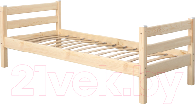 Односпальная кровать Мебельград Соня вариант 1 (массив сосны прозрачный лак) - фото