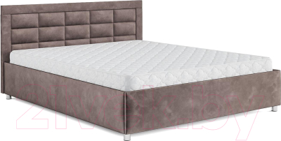 Двуспальная кровать Mebel-Ars Версаль 160 (бархат серо-шоколадный/Star Velvet 60 Coffee)