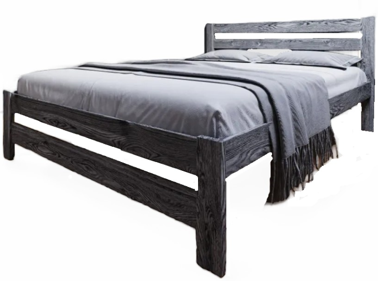 Полуторная кровать БАМА Массив Сафари (120x200, черный/белый) - фото