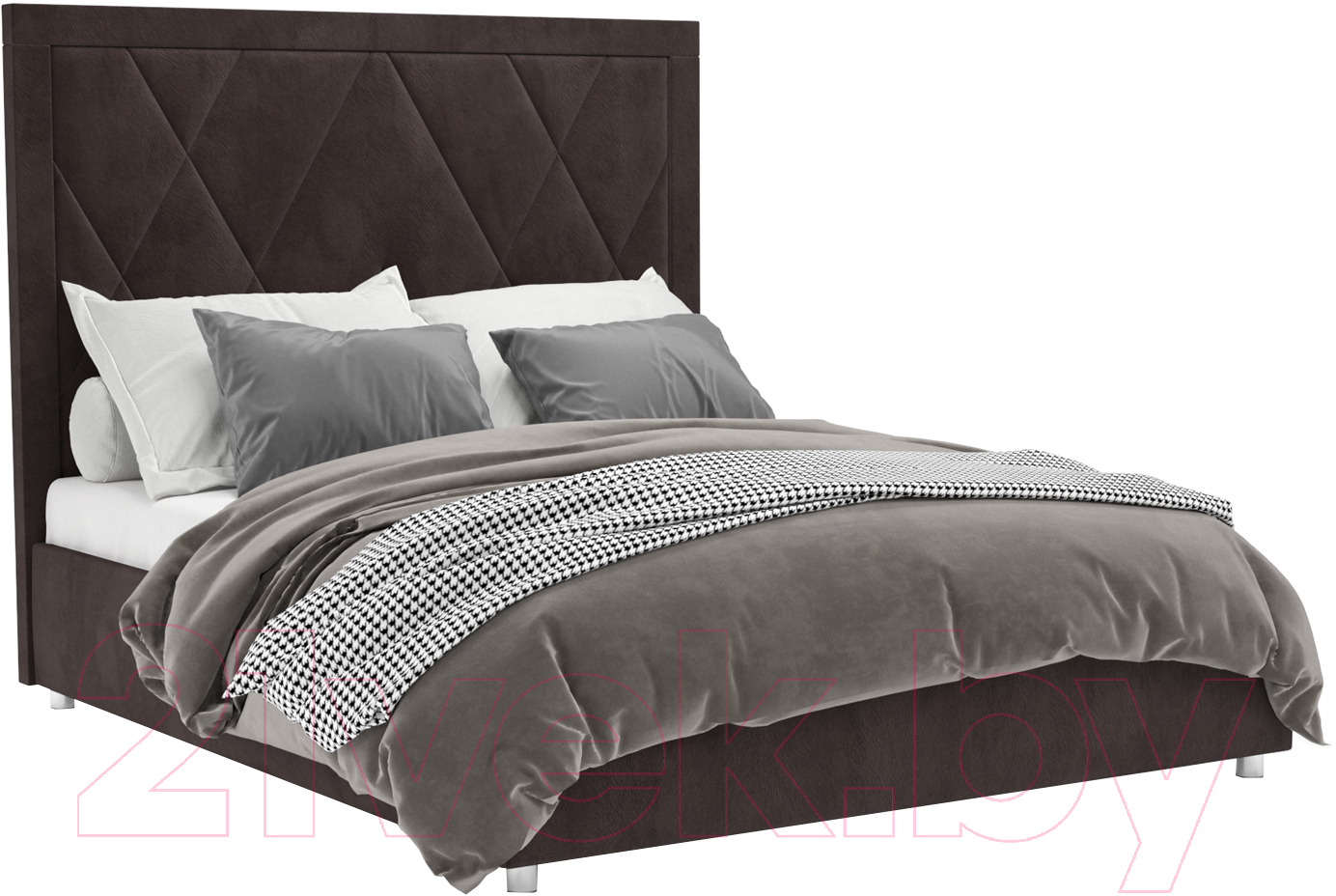 Двуспальная кровать Mebel-Ars Треви 160 (кордрой коричневый) - фото