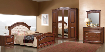 Двуспальная кровать ФорестДекоГрупп Любава 160 / СП 007-05 (темный)