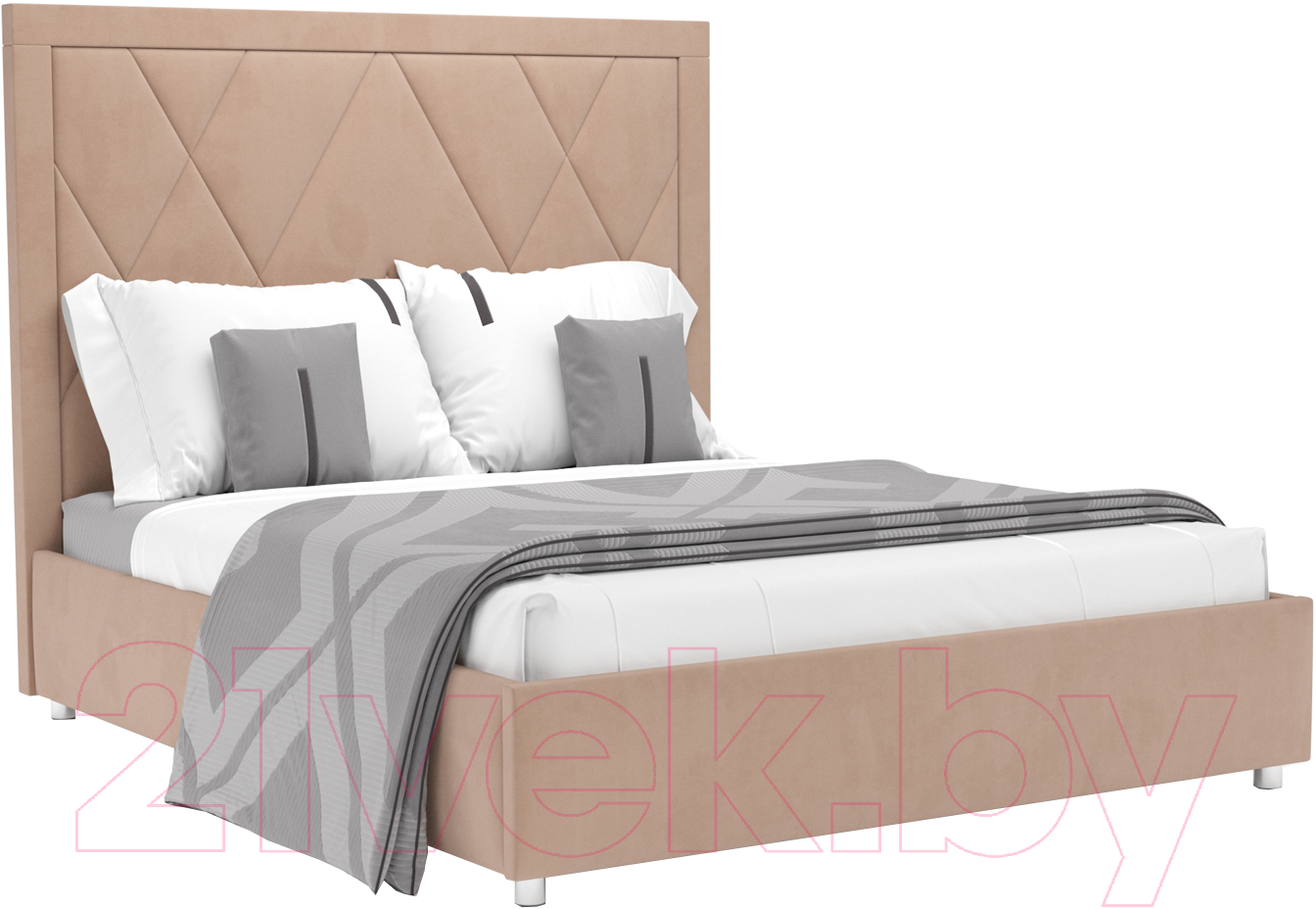 Полуторная кровать Mebel-Ars Треви 140 (бежевый/Luna 061) - фото