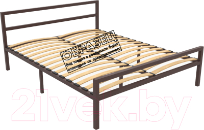 Односпальная кровать Князев Мебель Наргиз НЗ.90.200.К (коричневый муар) - фото