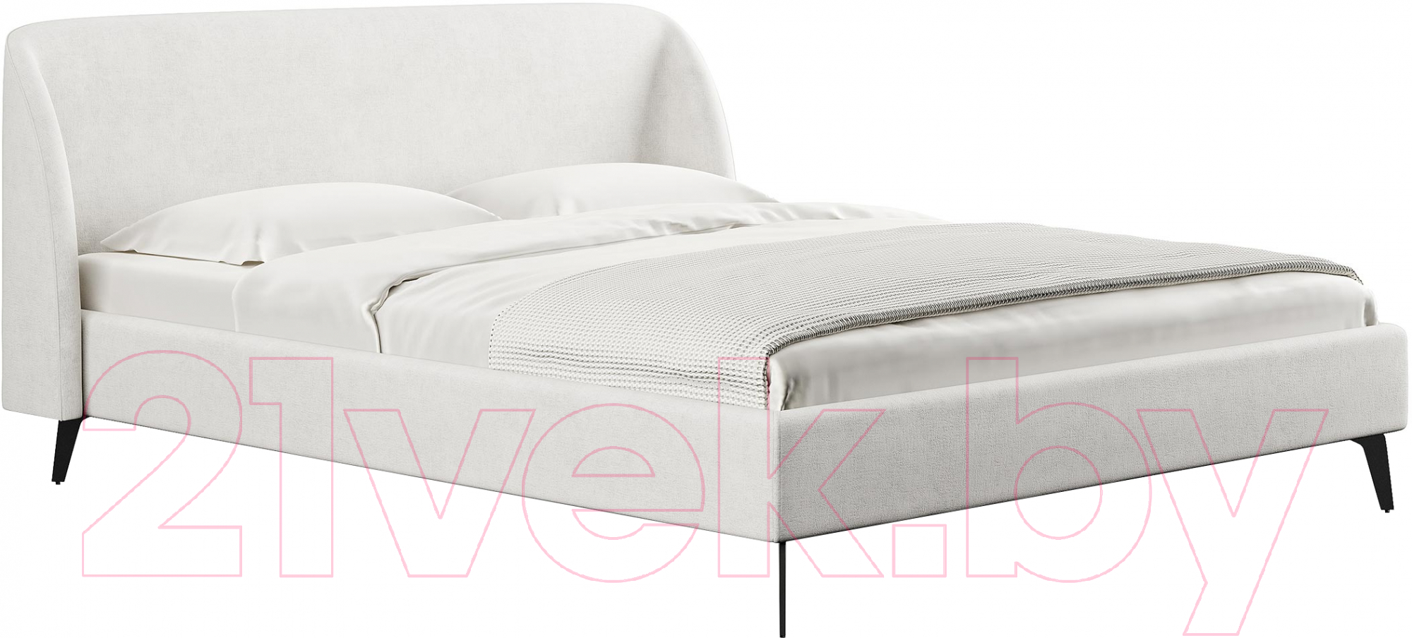 Каркас кровати Сонум Rosa 160x200 (микровелюр белый) - фото