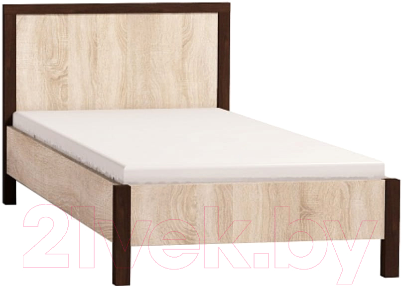 Каркас кровати Глазов Bauhaus 5 90x200 (дуб сонома/орех шоколадный) - фото
