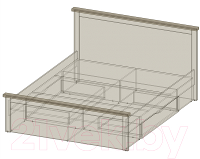 Двуспальная кровать Интерлиния Тауэр ТР-К160 (вудлайн кремовый/дуб венге)