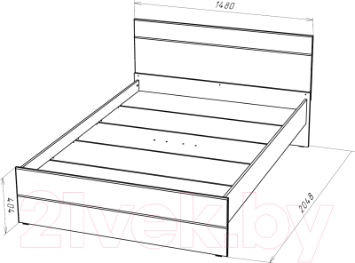 Полуторная кровать НК Мебель Gloss 140x200 / 72374515 (белый/белый глянец)