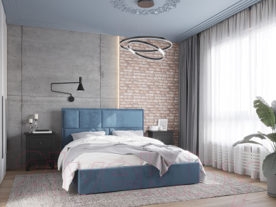 Каркас кровати НК Мебель Madison 160x200 / 72305910 (велюр синий)