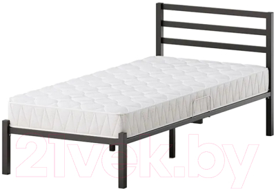 Односпальная кровать Домаклево Сталь 80x200 (черный)