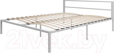 Полуторная кровать Князев Мебель Берта БА.140.200.С (серый муар) - фото