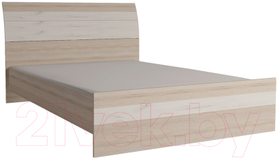 Полуторная кровать Интерлиния Коламбия КЛ-001-2 140 с основанием (дуб сонома/дуб белый) - фото