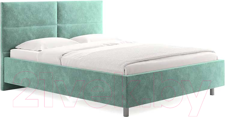 Каркас кровати Сонум Omega 200x200 (микровелюр селадон) - фото