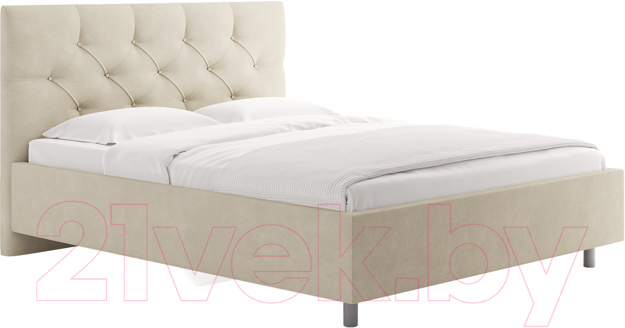 Каркас кровати Сонум Bari 160x200 (замша кремовый) - фото