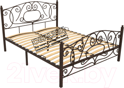 Односпальная кровать Князев Мебель Виктория ВЯ.90.200.М (медный антик) - фото