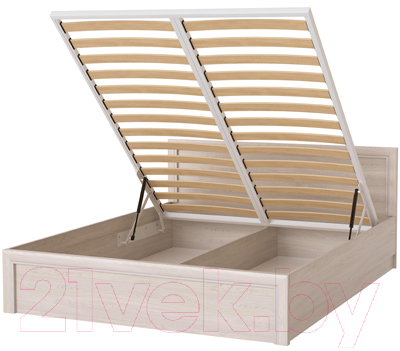 Двуспальная кровать Памир Октава с ОС 1600 (ясень анкор светлый) - фото