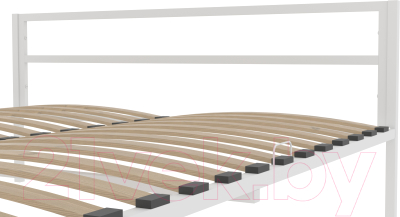 Двуспальная кровать Князев Мебель Берта БА.160.200.Б (белый муар)