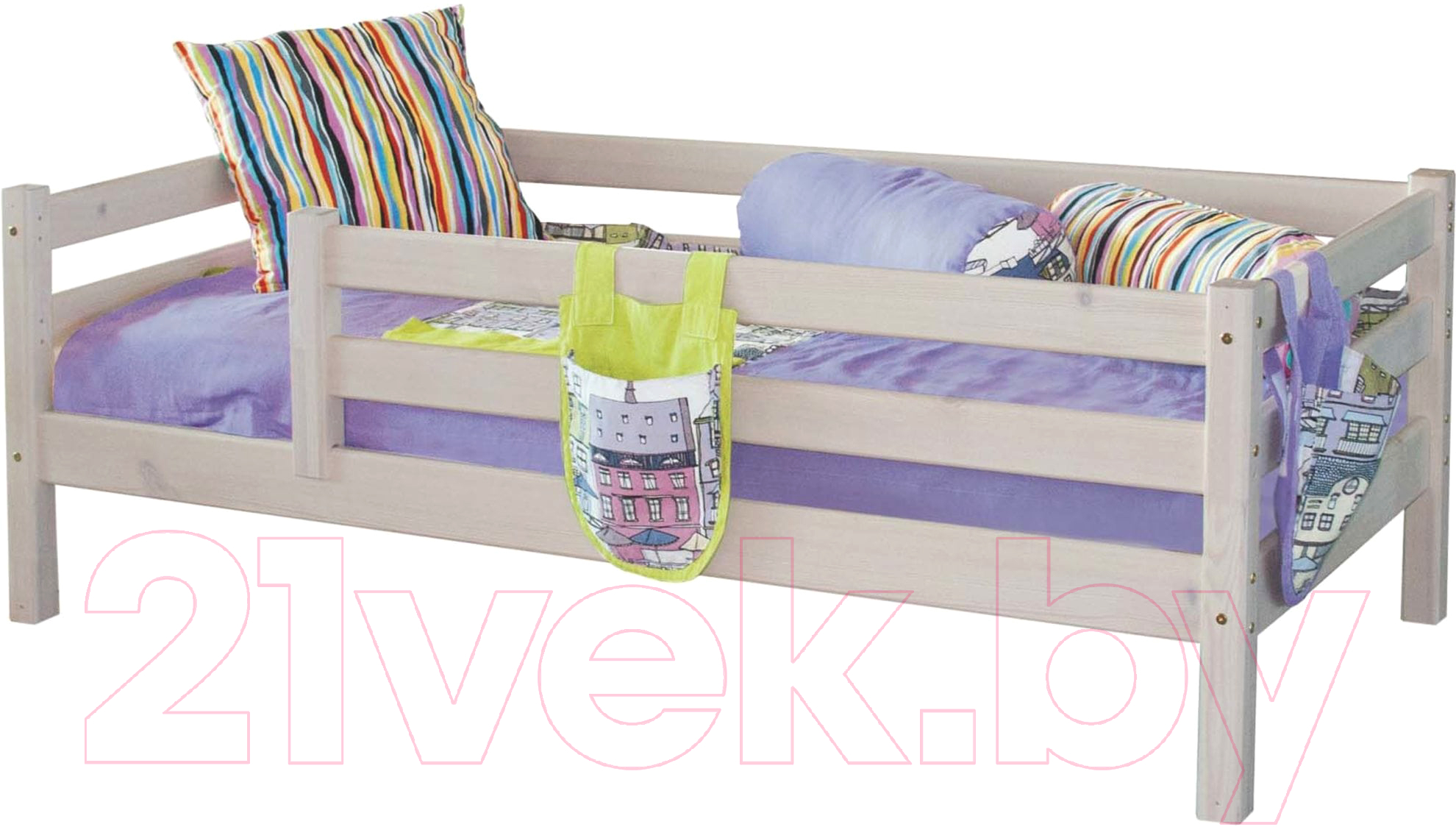 Кровать-тахта Мебельград Соня вариант 3 (массив сосны прозрачный лак) - фото