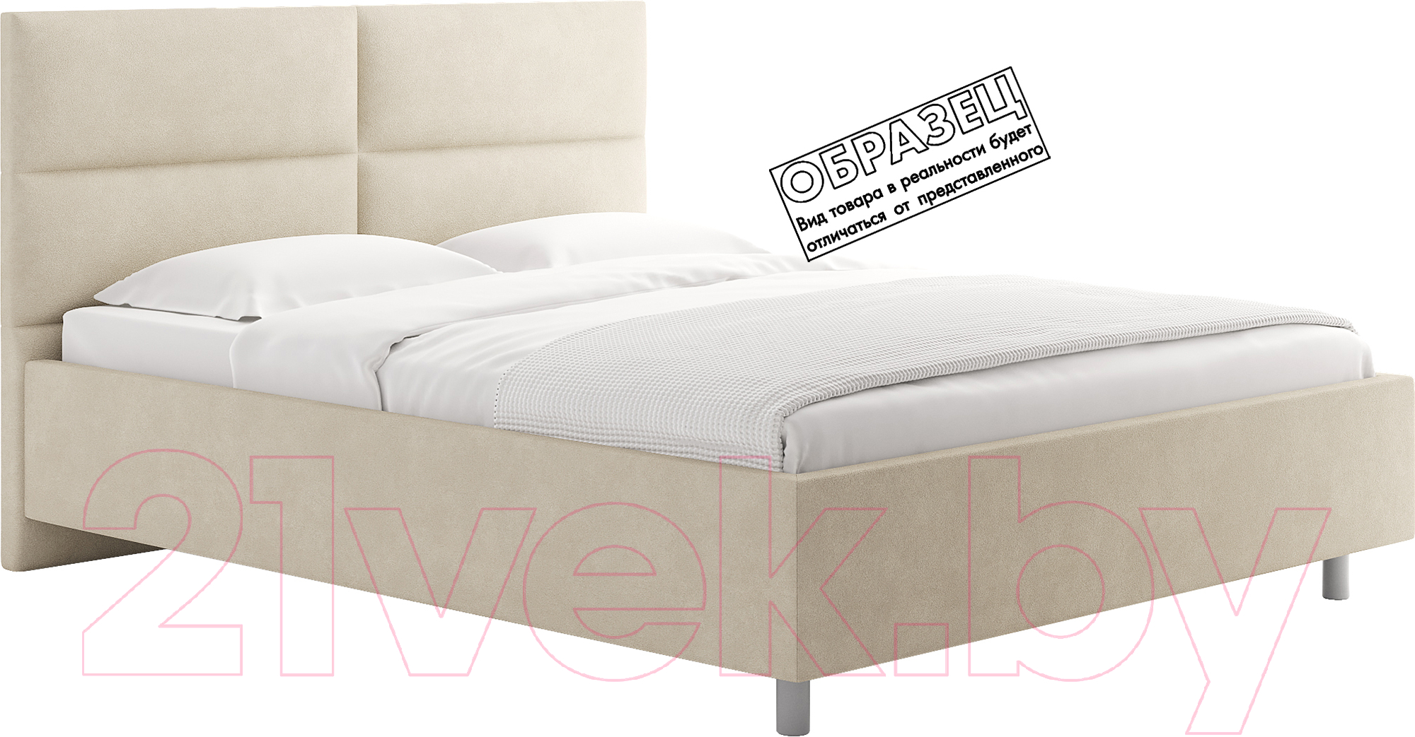 Каркас кровати Сонум Omega 90x200 (замша кремовый) - фото