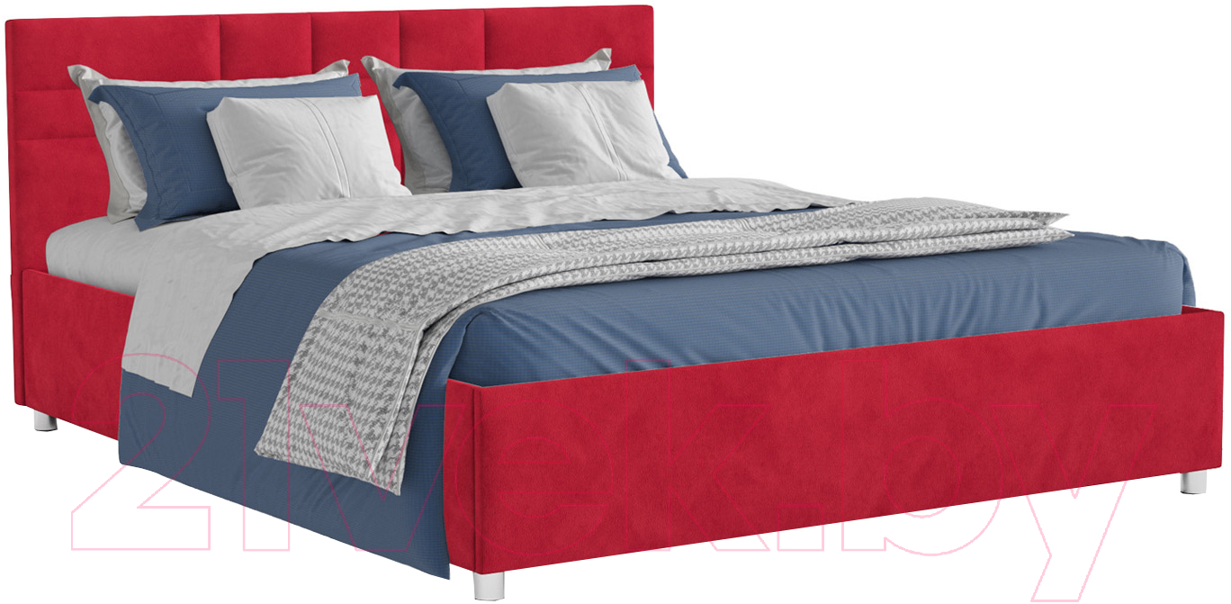 Полуторная кровать Mebel-Ars Нью-Йорк 140 (кордрой красный) - фото