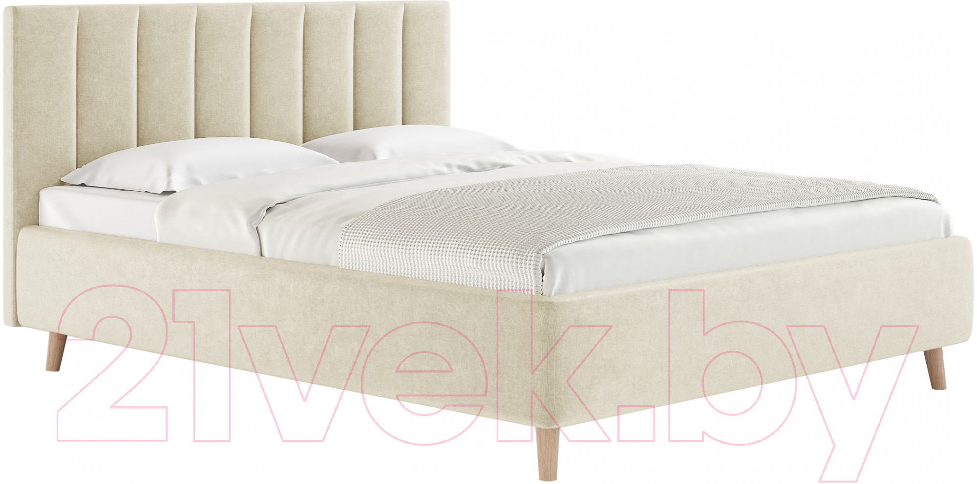 Каркас кровати Сонум Alma 160x200 (микровелюр бежевый) - фото