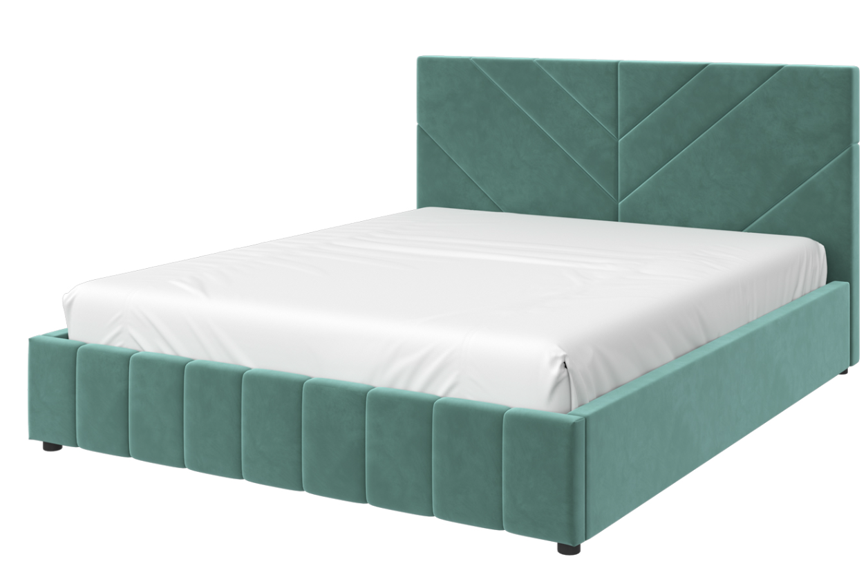 Полуторная кровать Bravo Мебель Нельсон Линия 140x200 с ПМ Стандарт 4 вариант (бирюза) - фото