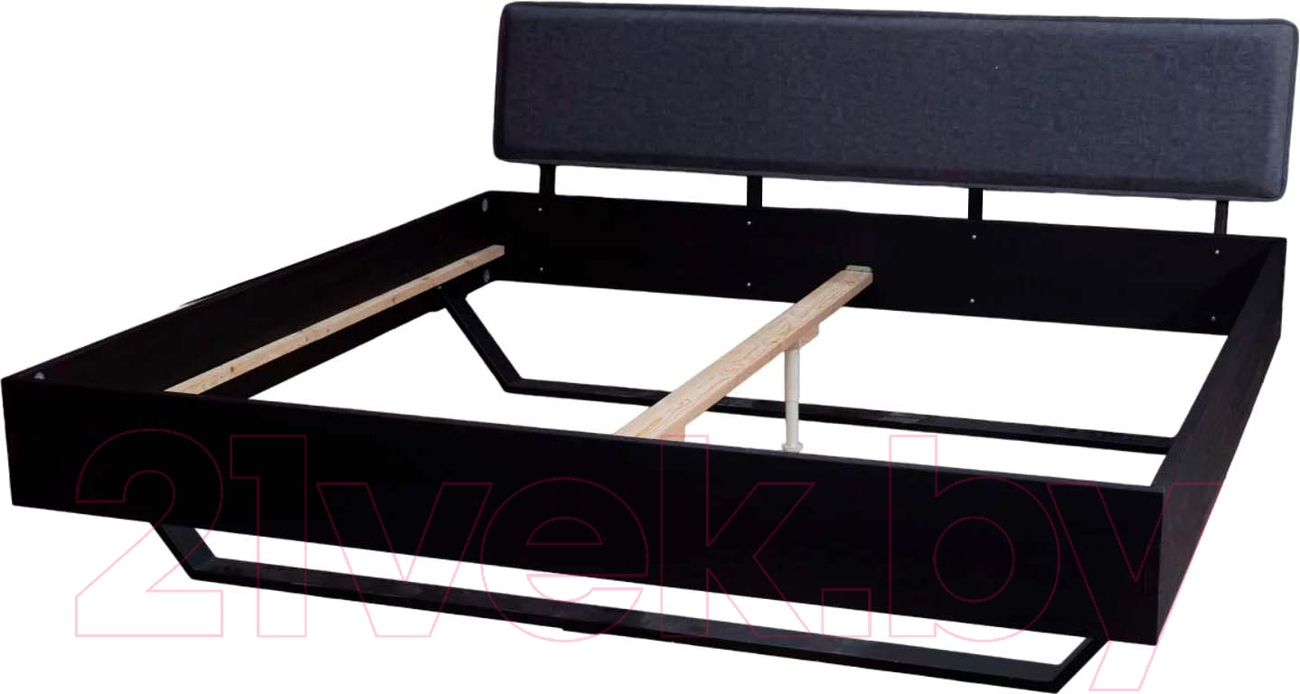Каркас кровати Dipriz Bellissima Д.83047.2 (без настила с металлом, дуб масло/черный) - фото