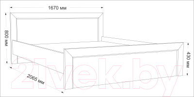 Двуспальная кровать Евва Турин ТР-1600мп/S (дуб сонома)