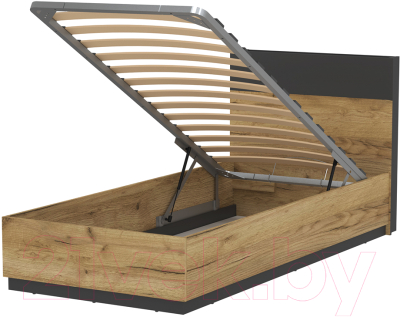 Односпальная кровать Интерлиния Loft LT-К90 90x200 (дуб золотой/антрацит)