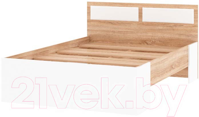 Полуторная кровать Памир Гретта 1400 (крафт золотой/белый) - фото