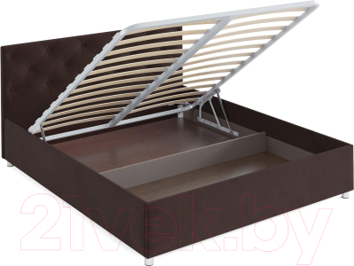 Полуторная кровать Mebel-Ars Классик 140 (велюр шоколад/НВ-178/16)