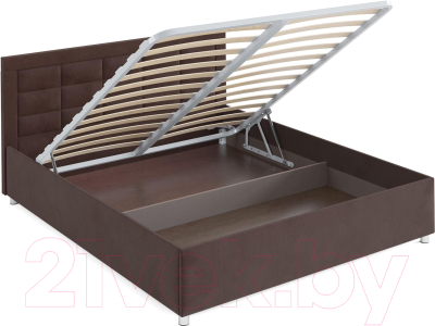 Полуторная кровать Mebel-Ars Версаль 140 (велюр молочный шоколад/НВ-178/13)