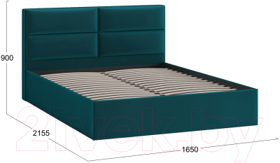 Двуспальная кровать ТриЯ Глосс универсальный тип 1 160x200 (велюр Confetti Izumrud)