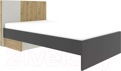 Каркас кровати НК Мебель Kubo 90x200 / 71705565 (артизан/черный/серый) - фото