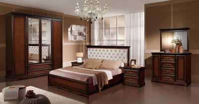 Двуспальная кровать Гомельдрев Лолита ГМ 8804-03 180x200 Дуб (махагон)